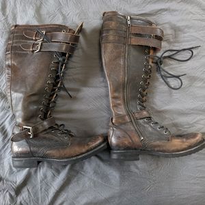 Frye Tall Leather Lace up Boots